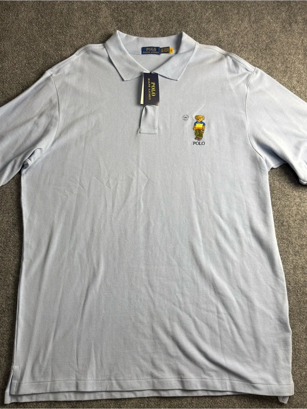 Polo Ralph Lauren Mens 2XLT Tall Polo embroidered Bear Mesh Polo Shirt Nwt